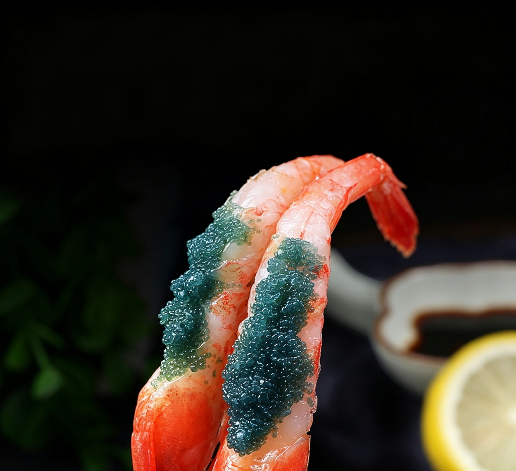 Royal Shrimp Sushi with Truffle Caviar: A Gourmet Delight